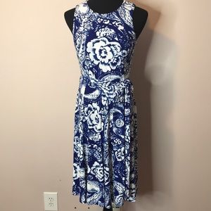 Ralph Lauren gorgeous royal blue & white dress